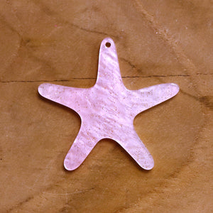 Resin hanger zeester - roze