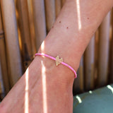 Armband met gouden hart - roze