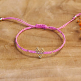 Armband met gouden hart - roze